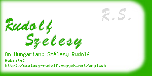 rudolf szelesy business card